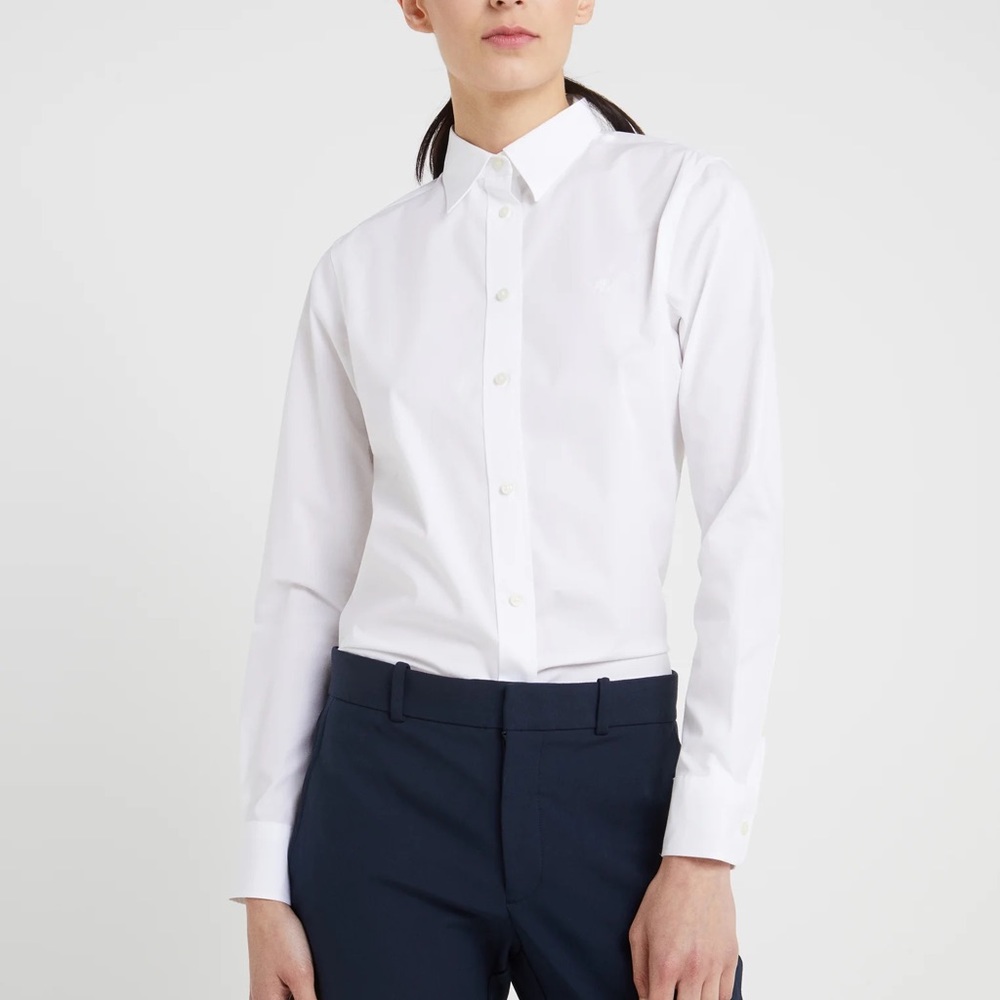 RL easy care non iron button down lavender shirt